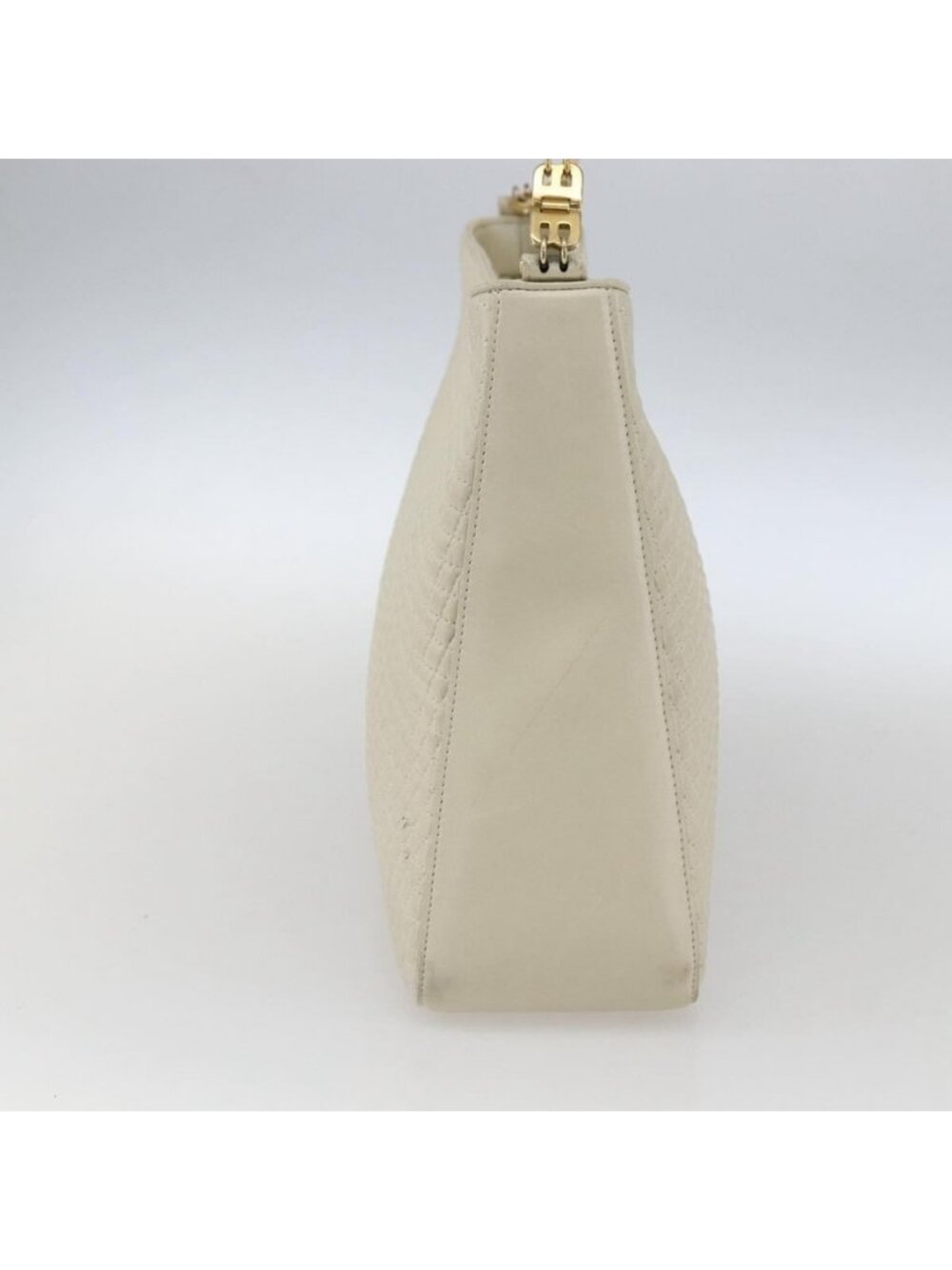 Authentic BALLY Shoulder Bag Leather Ivory Gold - Picture 12 of 16
